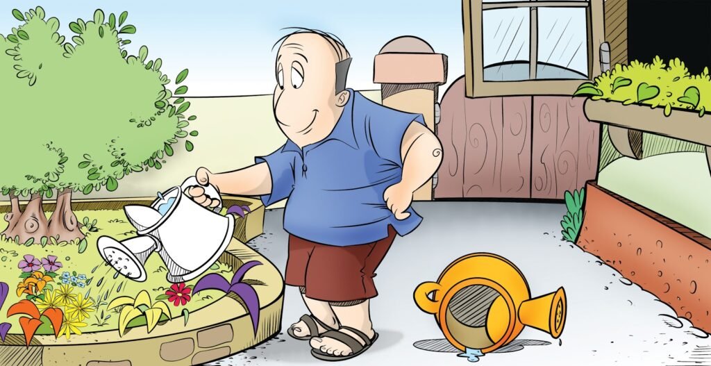 Regando o jardim